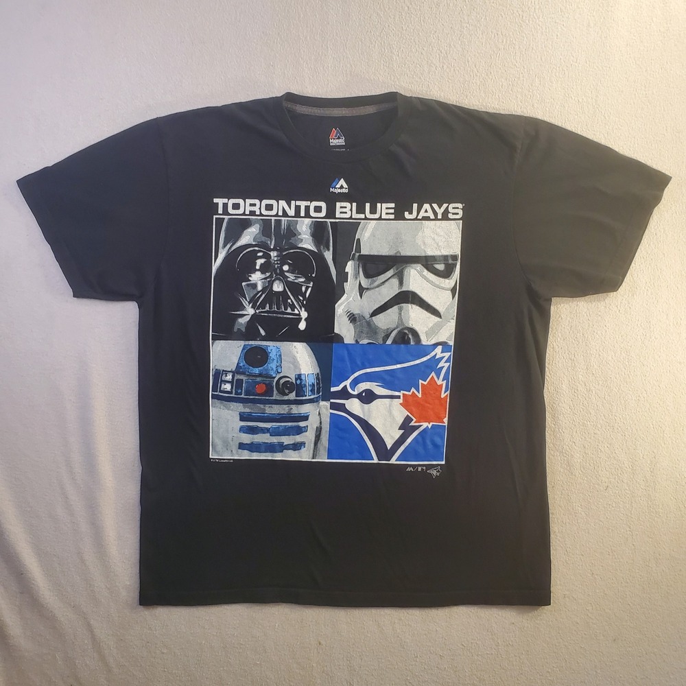 Majestic Toronto Blue Jays Star Wars Shirt Mens XL Black Darth Vader MLB Tee